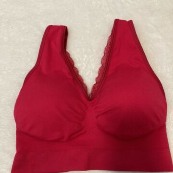 Rhonda Shear Sweetheart Ahh Bra 3-pack Lace Red,Nude, Black, Pad Set Size Small - Picture 9 of 15